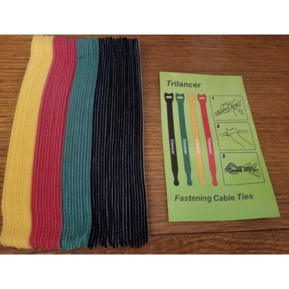 Reusable Cable Ties, Trilancer Cord Wraps, Adjustable Strap Fastener, 50 PCS - Picture 1 of 4